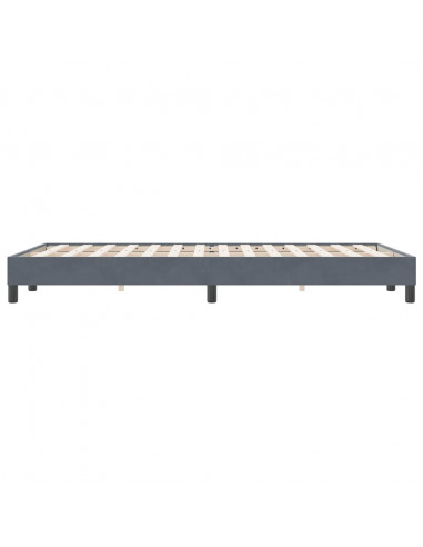 Letto a Molle senza Materasso Grigio Scuro 120x220 cm Velluto