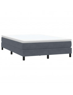 Letto a Molle senza Materasso Grigio Scuro 140x220 cm Velluto 2
