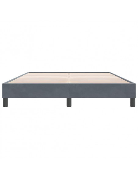 Letto a Molle senza Materasso Grigio Scuro 160x220 cm Velluto