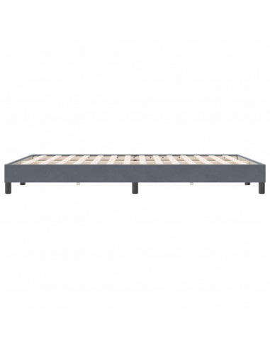 Letto a Molle senza Materasso Grigio Scuro 160x220 cm Velluto