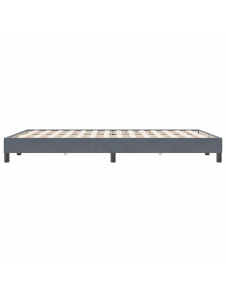 Letto a Molle senza Materasso Grigio Scuro 160x220 cm Velluto