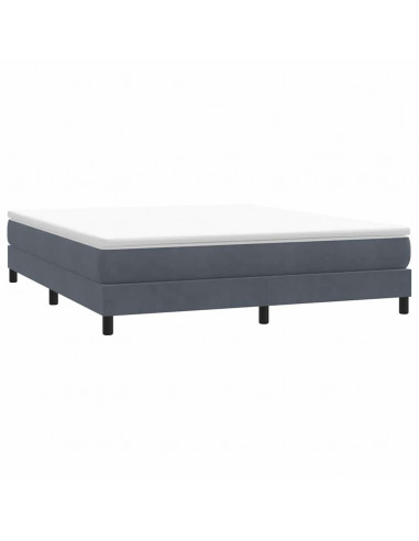 Letto a Molle senza Materasso Grigio Scuro 180x220 cm Velluto