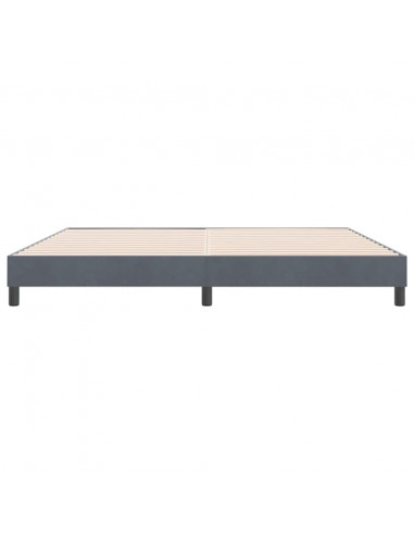 Letto a Molle senza Materasso Grigio Scuro 180x220 cm Velluto