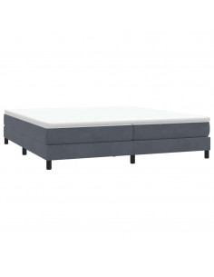 Letto a Molle senza Materasso Grigio Scuro 200x210 cm Velluto 2