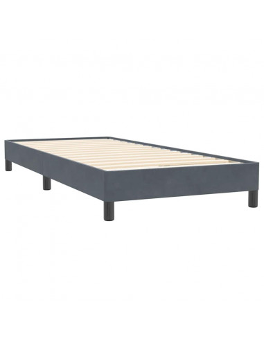 Letto a Molle senza Materasso Grigio Scuro 80x220 cm Velluto