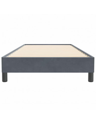 Letto a Molle senza Materasso Grigio Scuro 80x220 cm Velluto