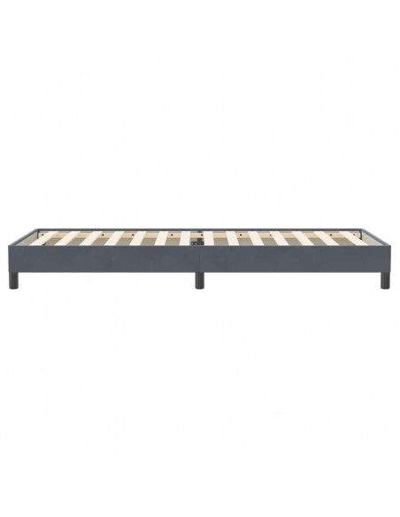 Letto a Molle senza Materasso Grigio Scuro 80x220 cm Velluto