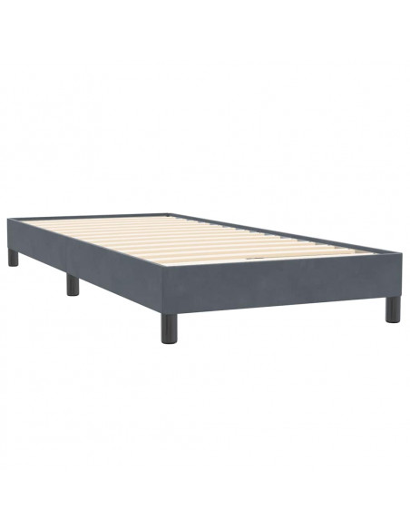 Letto a Molle senza Materasso Grigio Scuro 90x220 cm Velluto