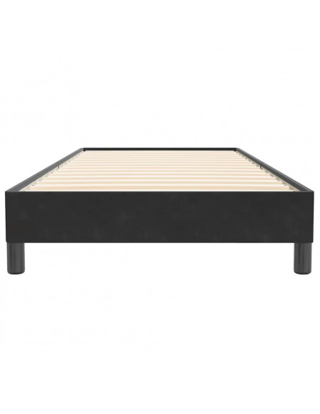 Letto a Molle senza Materasso Nero 100x220 cm in Velluto