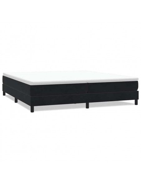 Letto a Molle senza Materasso Nero 200x210 cm in Velluto