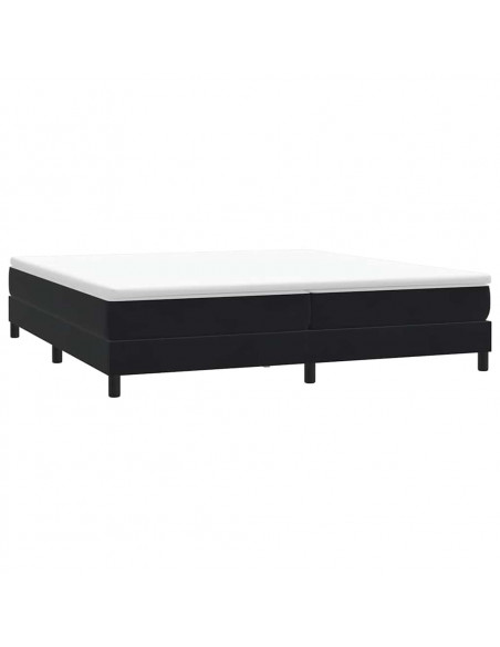 Letto a Molle senza Materasso Nero 200x210 cm in Velluto