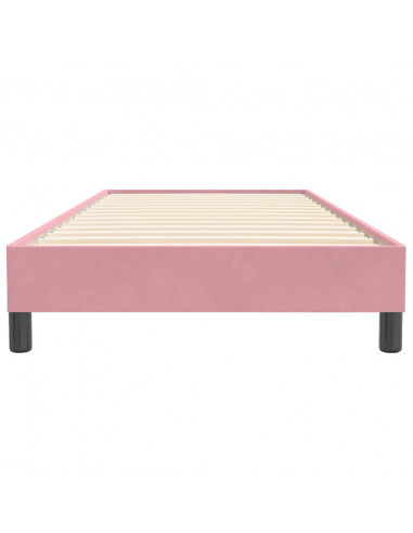 Letto a Molle senza Materasso Rosa 100x220 cm in Velluto