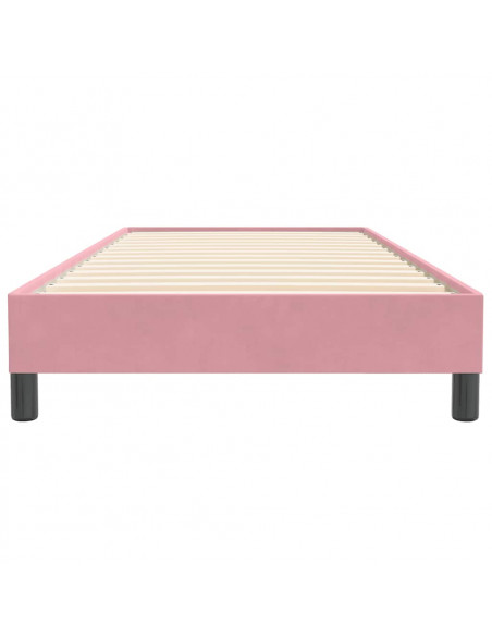 Letto a Molle senza Materasso Rosa 100x220 cm in Velluto