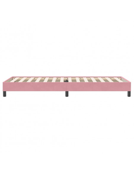 Letto a Molle senza Materasso Rosa 100x220 cm in Velluto