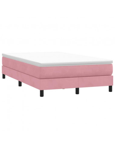 Letto a Molle senza Materasso Rosa 120x220 cm in Velluto