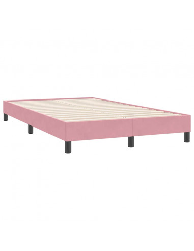 Letto a Molle senza Materasso Rosa 120x220 cm in Velluto