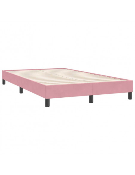Letto a Molle senza Materasso Rosa 120x220 cm in Velluto