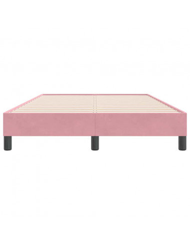 Letto a Molle senza Materasso Rosa 120x220 cm in Velluto
