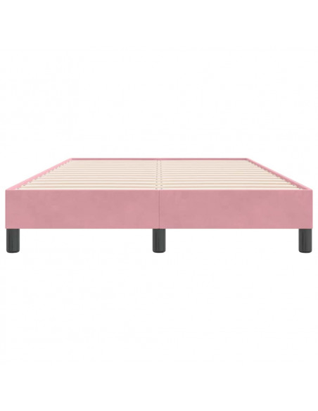 Letto a Molle senza Materasso Rosa 120x220 cm in Velluto