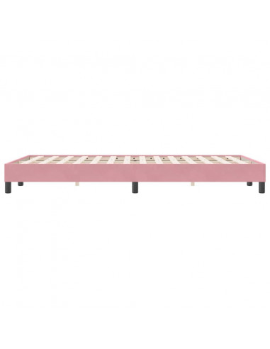 Letto a Molle senza Materasso Rosa 120x220 cm in Velluto