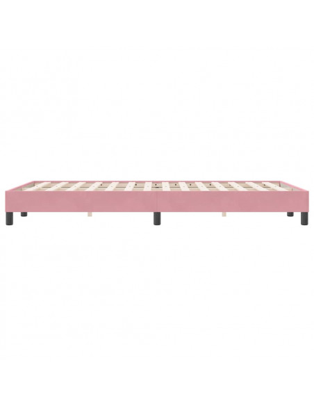 Letto a Molle senza Materasso Rosa 120x220 cm in Velluto