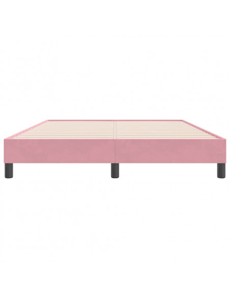 Letto a Molle senza Materasso Rosa 140x220 cm in Velluto