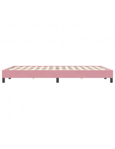 Letto a Molle senza Materasso Rosa 140x220 cm in Velluto