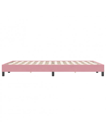 Letto a Molle senza Materasso Rosa 140x220 cm in Velluto