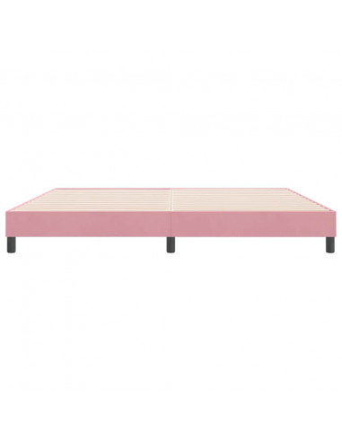 Letto a Molle senza Materasso Rosa 180x220 cm in Velluto