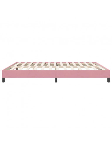 Letto a Molle senza Materasso Rosa 180x220 cm in Velluto