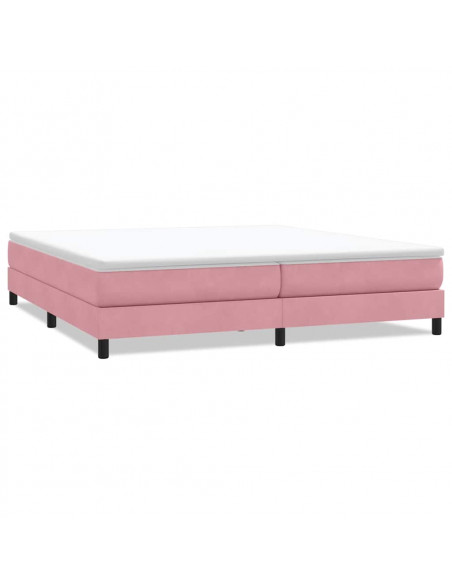Letto a Molle senza Materasso Rosa 200x210 cm in Velluto