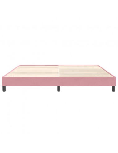 Letto a Molle senza Materasso Rosa 200x210 cm in Velluto