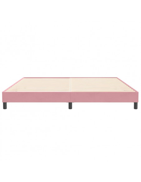 Letto a Molle senza Materasso Rosa 200x210 cm in Velluto