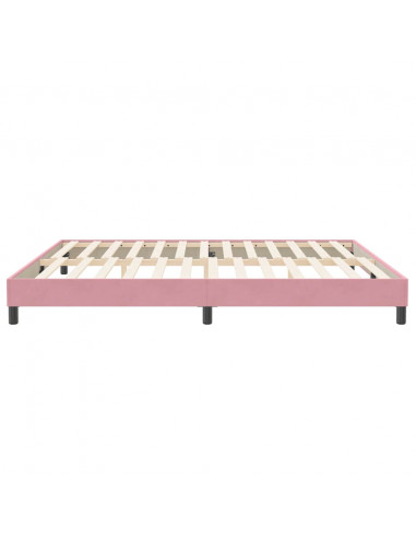 Letto a Molle senza Materasso Rosa 200x210 cm in Velluto