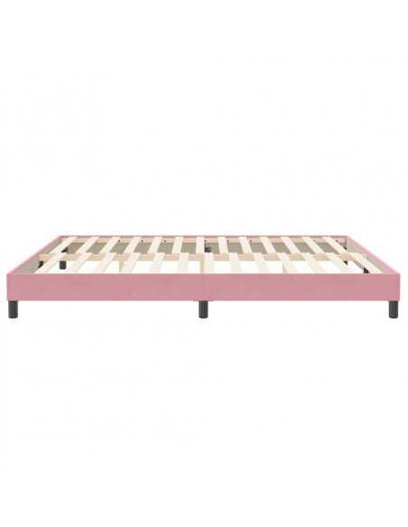 Letto a Molle senza Materasso Rosa 200x210 cm in Velluto