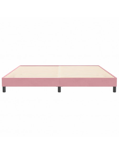 Letto a Molle senza Materasso Rosa 200x220 cm in Velluto