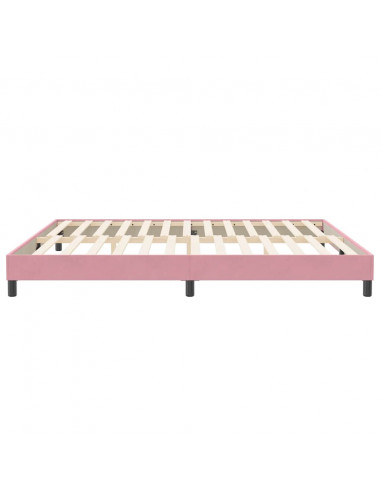 Letto a Molle senza Materasso Rosa 200x220 cm in Velluto