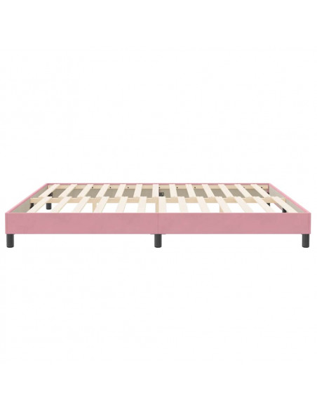 Letto a Molle senza Materasso Rosa 200x220 cm in Velluto