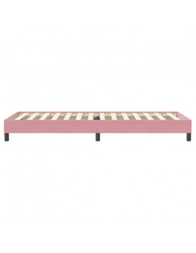 Letto a Molle senza Materasso Rosa 80x220 cm Velluto