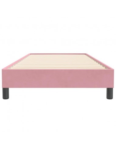 Letto a Molle senza Materasso Rosa 90x220 cm Velluto