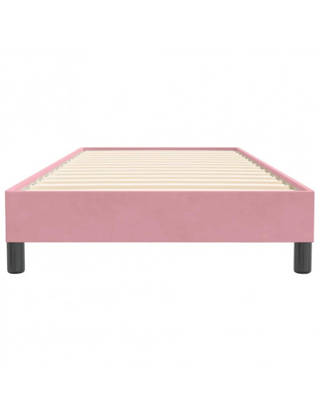 Letto a Molle senza Materasso Rosa 90x220 cm Velluto
