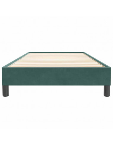 Letto a Molle senza Materasso Verde Scuro 100x220 cm Velluto