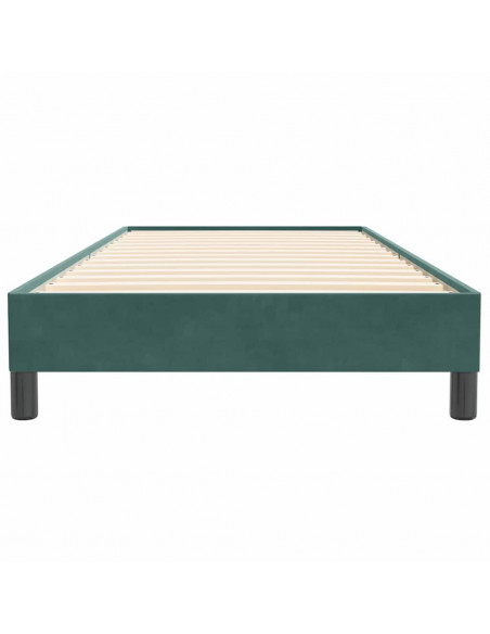 Letto a Molle senza Materasso Verde Scuro 100x220 cm Velluto