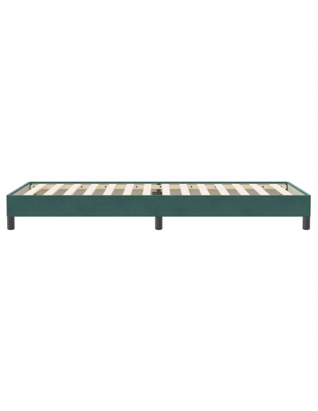 Letto a Molle senza Materasso Verde Scuro 100x220 cm Velluto