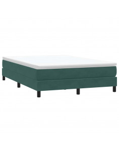 Letto a Molle senza Materasso Verde Scuro 140x220 cm Velluto 2