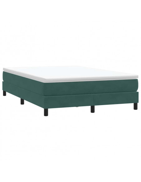 Letto a Molle senza Materasso Verde Scuro 140x220 cm Velluto