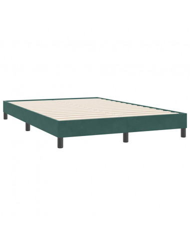Letto a Molle senza Materasso Verde Scuro 140x220 cm Velluto