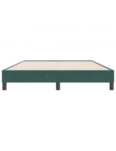 Letto a Molle senza Materasso Verde Scuro 160x220 cm Velluto