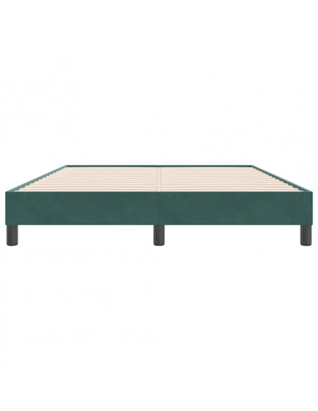 Letto a Molle senza Materasso Verde Scuro 160x220 cm Velluto
