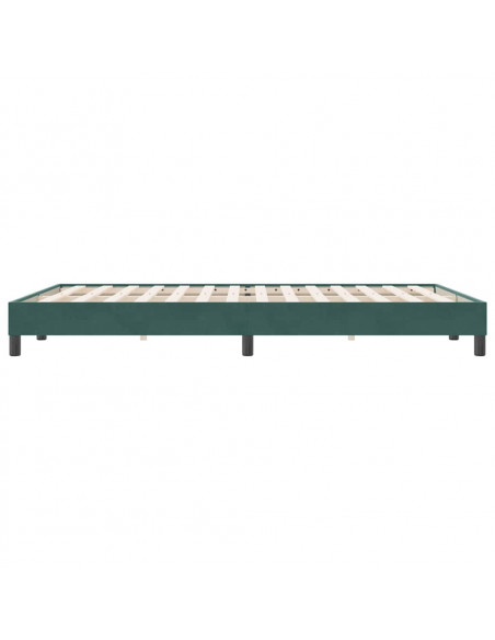 Letto a Molle senza Materasso Verde Scuro 160x220 cm Velluto
